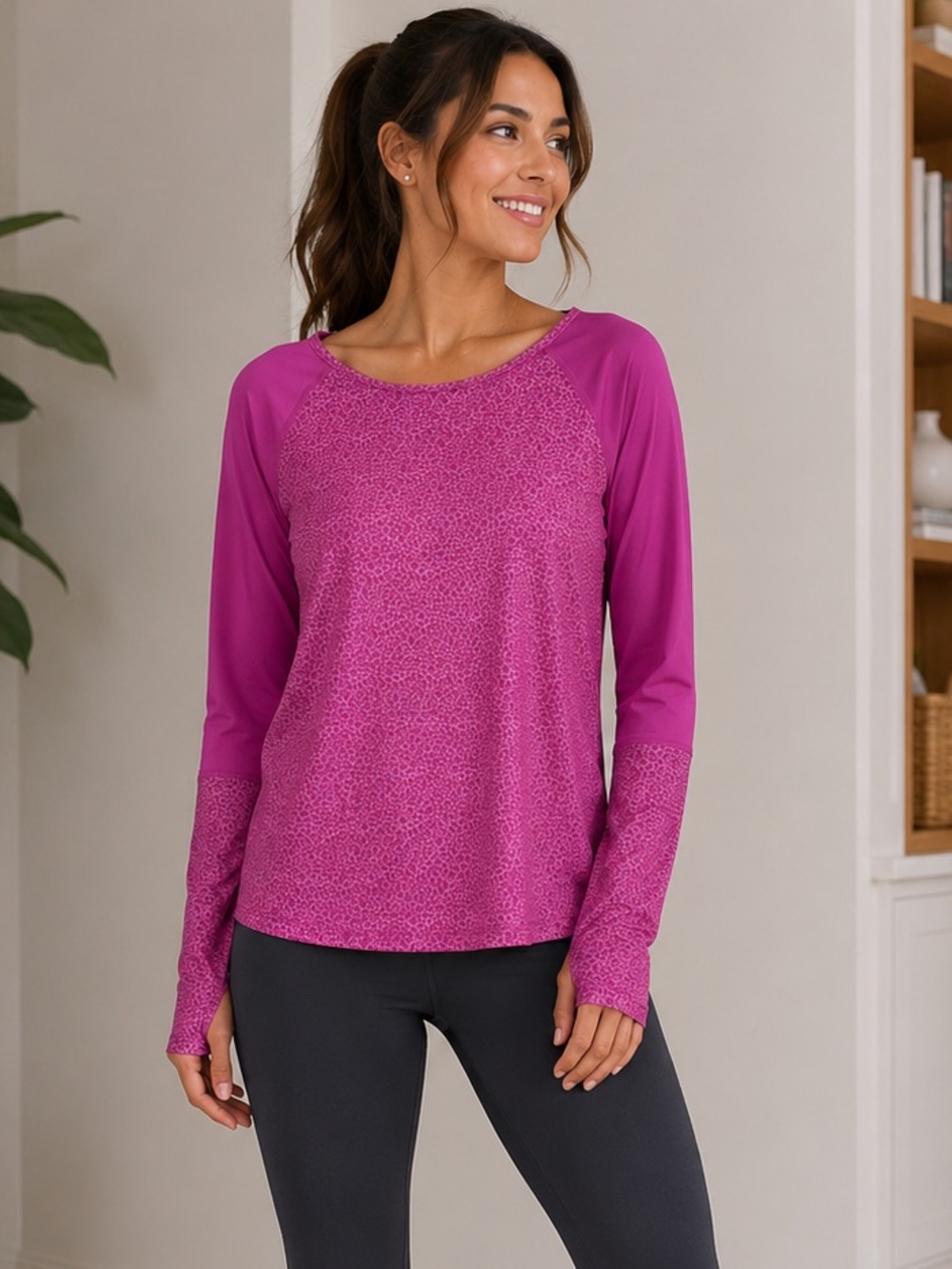 Columbia Women’s Long Sleeve Active Top — Magenta xl